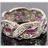 Image 2 : ART DECO DIAMOND RUBY PLATINUM LADIES RING