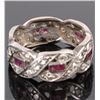 Image 3 : ART DECO DIAMOND RUBY PLATINUM LADIES RING
