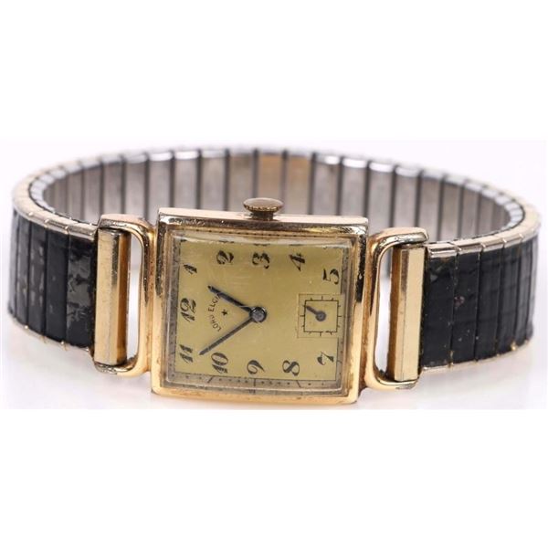 VINTAGE 1945 LORD ELGIN 21J 14K YELLOW GOLD WATCH