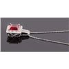 Image 3 : 10K WHITE GOLD RUBY DIAMOND NECKLACE & PENDANT