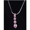 10K WHITE GOLD PINK TOPAZ PENDANT & 0.925 CHAIN