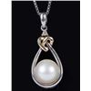 Image 1 : 14K GOLD & 0.925 SILVER PEARL DIAMOND NECKLACE