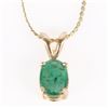 Image 1 : 0.50CT EMERALD 14K YELLOW GOLD LADIES NECKLACE