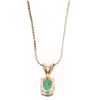 Image 2 : 0.50CT EMERALD 14K YELLOW GOLD LADIES NECKLACE