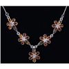 Image 1 : STERLING SILVER FLORAL AMBER LADIES NECKLACE