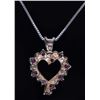 Image 2 : STERLING SILVER PINK RUBY DIAMOND HEART NECKLACE