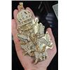 GIANT SIZE 10K YELLOW GOLD JESUS "KING" CZ PENDANT