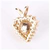 Image 2 : 14K YELLOW GOLD DIAMOND PEARL HEART PENDANT