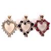 Image 1 : STERLING SILVER ASSORTED GEM HEART PENDANTS - (3)