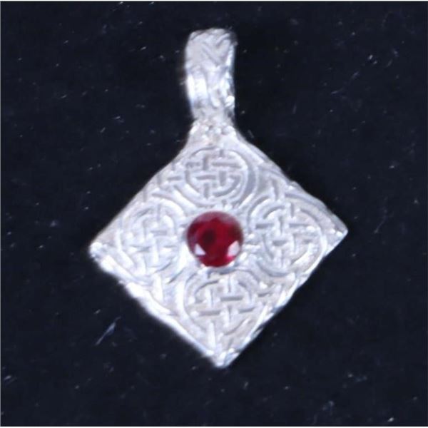 STERLING SILVER RUBY LADIES PENDANT