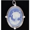 Image 1 : DELICATE PORCELAIN CAMEO STERLING SILVER PENDANT