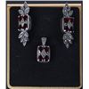 Image 2 : VINTAGE GARNET STERLING SILVER LADIES JEWELRY SET