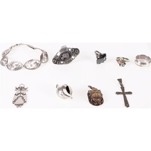 STERLING SILVER ASSORTED LADIES JEWELRY - (9)