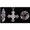 Image 1 : STERLING SILVER NECKLACE & BROOCHES - LOT OF 3