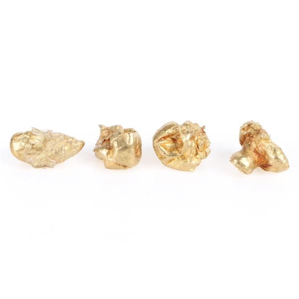 22K YELLOW GOLD LOOSE NUGGETS - LOT OF 4