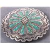 Image 4 : STERLING SILVER NAVAJO SIGNED TURQUOISE BUCKLES