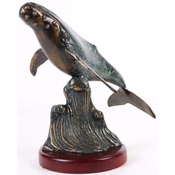 BRONZE HUMPBACK WHALE STATUE W/ BEAUTIFUL FINISH