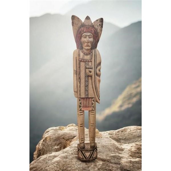 6.5 FT NATIVE AMERICAN CIGAR SHOP WOODEN STATUE