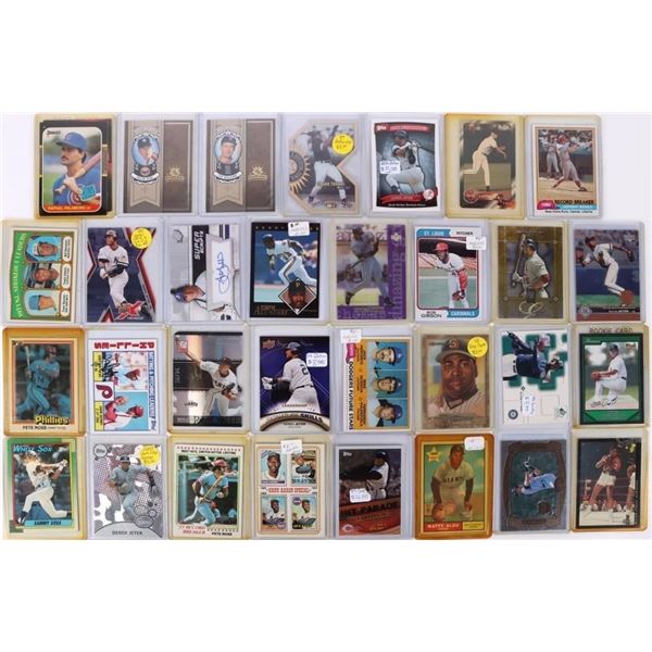 ASSORTED HIGH GRADE SLEEVED BASEBALL CARDS - (31)