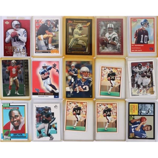 ASSORTED HIGH GRADE SLEEVED FOOTBALL CARDS - (17)