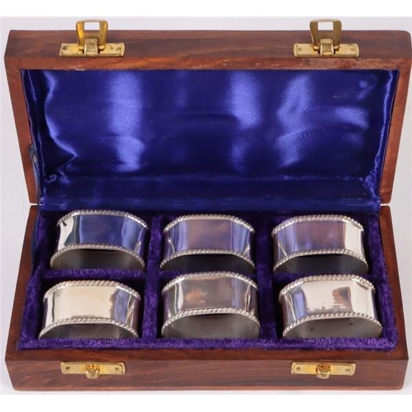 VINTAGE 0.800 SILVER BRINDISI NAPKIN HOLDER SET