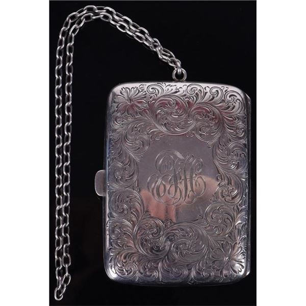 VINTAGE STERLING SILVER ENGRAVED COMPACT PURSE