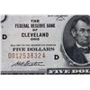 Image 3 : 1929 $5 FEDERAL RESERVE BANK OF CLEVELAND OHIO