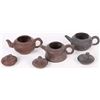 Image 5 : VINTAGE CARVED CHINESE CLAY TEAPOT SET - (3)