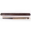 Image 1 : ANTIQUE MERUCCI ORIGINALS POOL CUE W/ LEATHER CASE