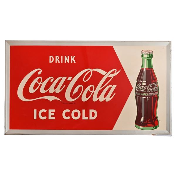 Coca-Cola Large Tin Advertising Sign c.1950