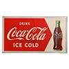 Image 1 : Coca-Cola Large Tin Advertising Sign c.1950