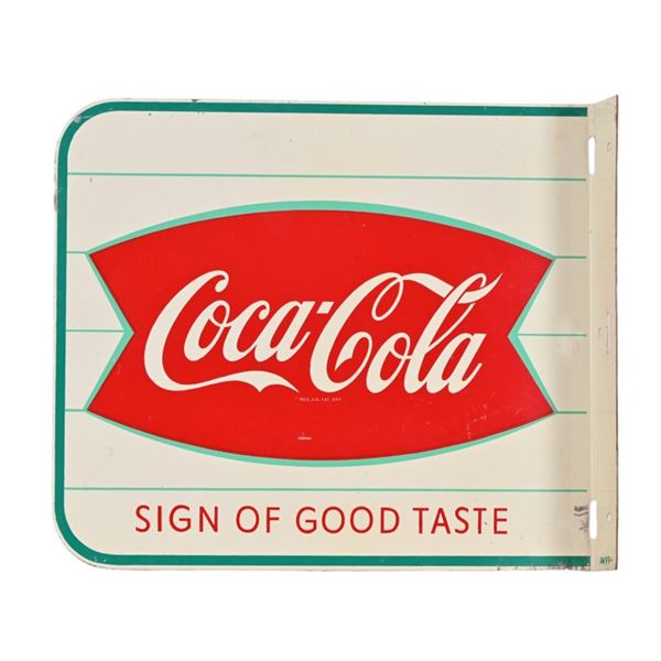Coca-Cola  Fishtail  Porcelain Flange Sign