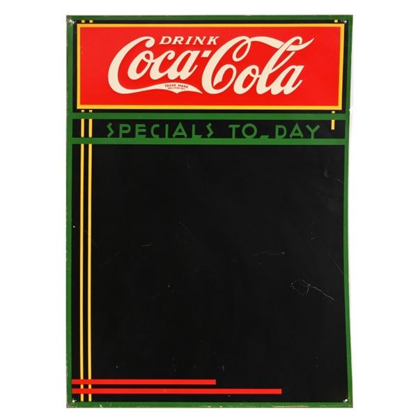Coca-Cola Advertising Tin Chalkboard Menu Sign