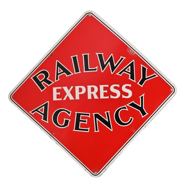Railway Express Agency Porcelain Advertising Sign