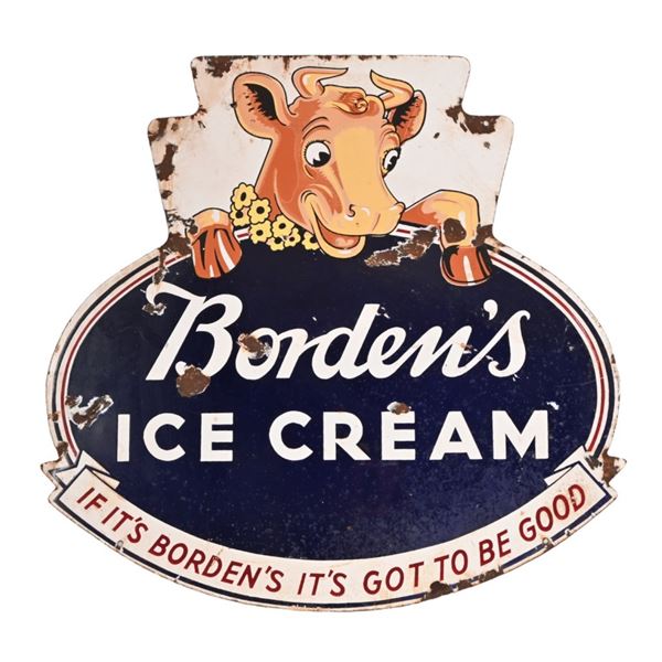 Borden's Ice Cream Double-Sided Porcelain Sign