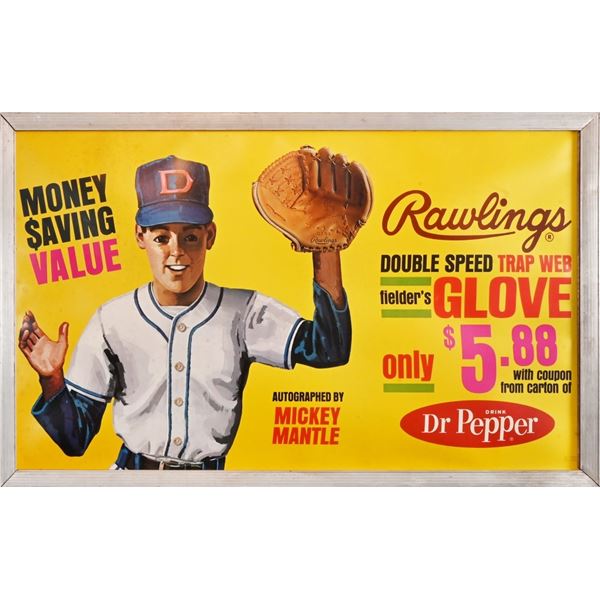 Dr Pepper Mickey Mantle Baseball Glove Sign