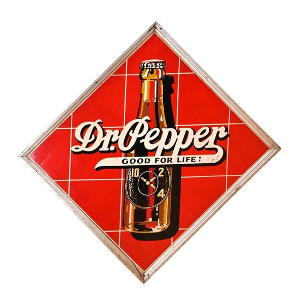 Vintage Dr Pepper Red Brick Bottle Diamond Sign