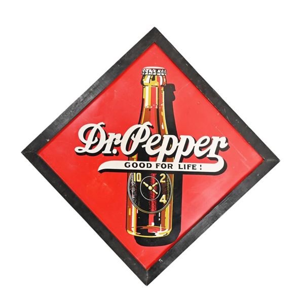Vintage Dr Pepper Framed Diamond Sign