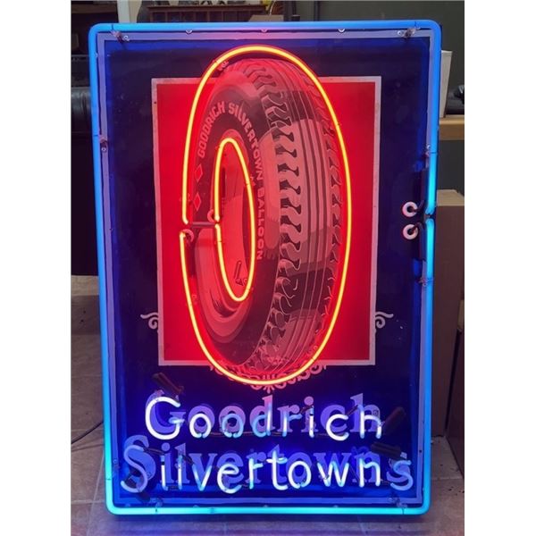 Goodrich Silvertowns Porcelain Neon Sign