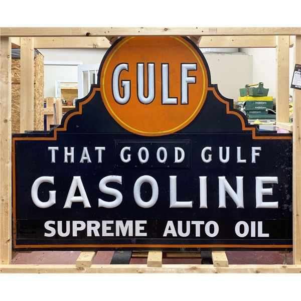 1923 Flexlume That Good Gulf Gasoline Station Sign