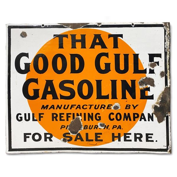 Good Gulf Gasoline Porcelain Sign