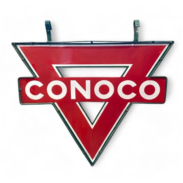 Conoco 48" Porcelain Gas Station Sign & Frame