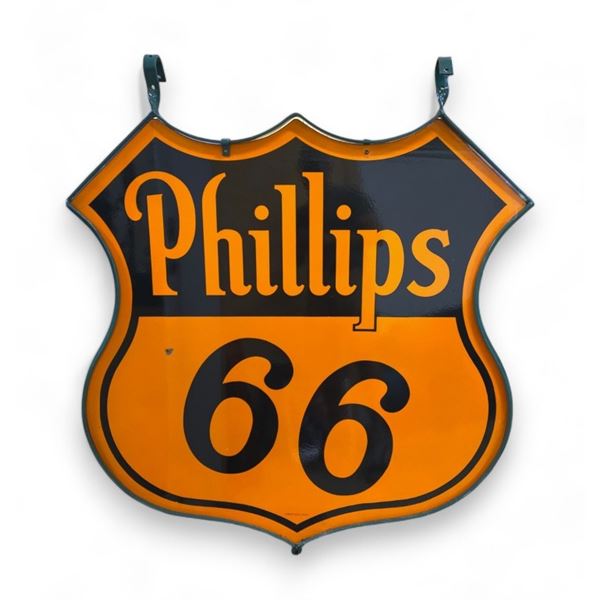 Phillips 66 Porcelain Sign in Bracket