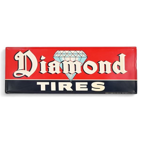 Diamond Tires Embossed Tin Advertising Sign