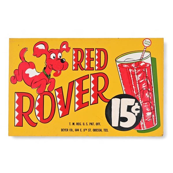 Red Rover Soda Texas Advertising Masonite Sign