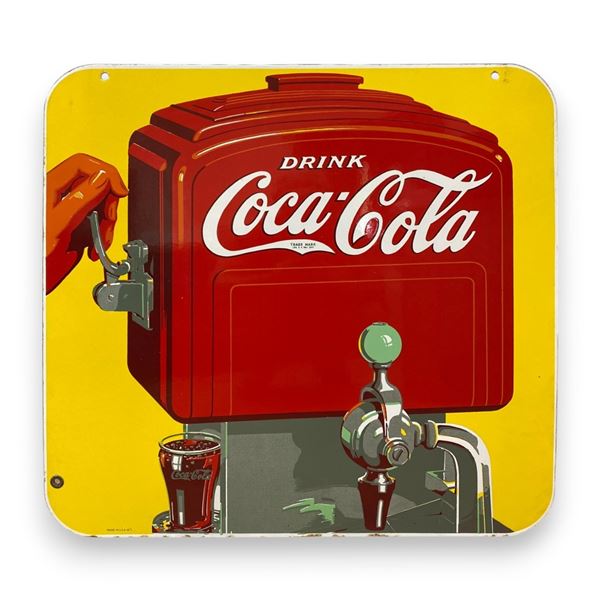 Coca Cola Dispenser Porcelain Sign