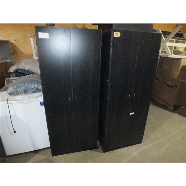2 Black Wooden Cabinets