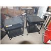 Image 1 : 2 Black Metal Carts On Wheels