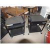 Image 1 : 2 Black Metal Carts On Wheels