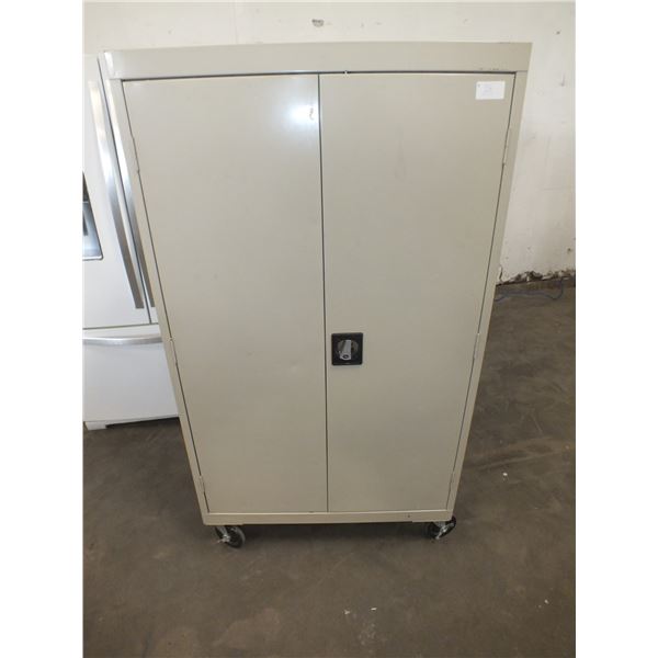 2 Door Metal Storage Cabinet On Wheels